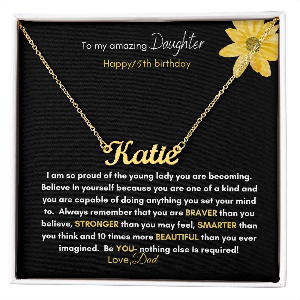 Get trendy with To My Amazing Daughter: Personalized Name Necklace with Heartfelt Birthday Message - Jewelry available at Good Gift Company. Grab yours for $39.95 today!