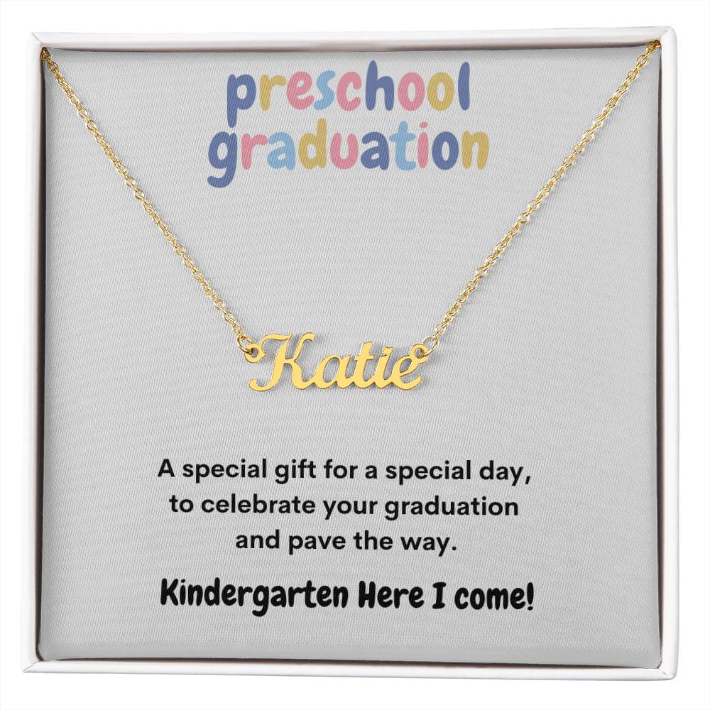Get trendy with Preschool Graduation Name Necklace - Jewelry available at Good Gift Company. Grab yours for $29.95 today!