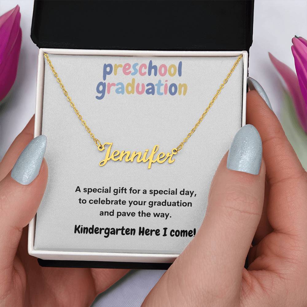 Get trendy with Preschool Graduation Name Necklace - Jewelry available at Good Gift Company. Grab yours for $29.95 today!