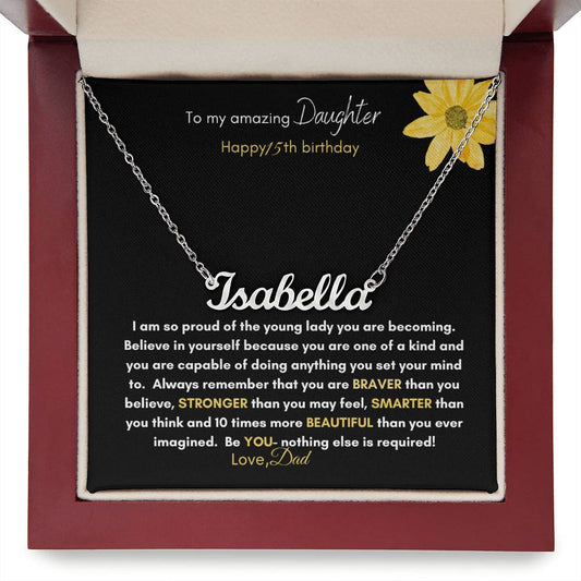 Get trendy with To My Amazing Daughter: Personalized Name Necklace with Heartfelt Birthday Message - Jewelry available at Good Gift Company. Grab yours for $39.95 today!