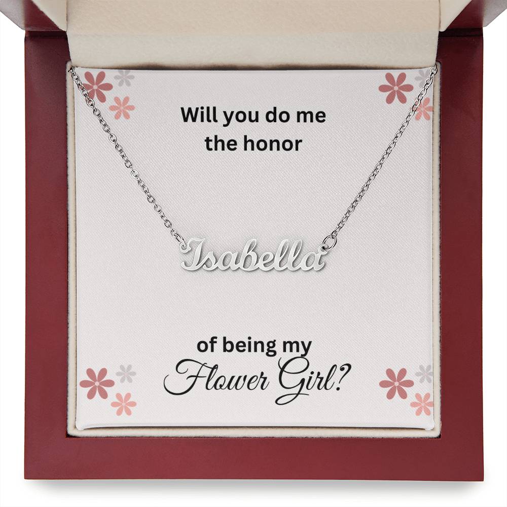 Get trendy with Will You be my Flower Girl Name Necklace - Jewelry available at Good Gift Company. Grab yours for $39.95 today!