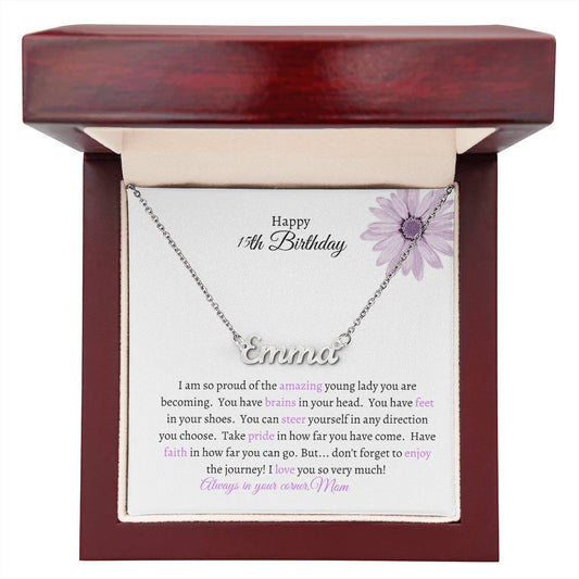 Get trendy with The Perfect Sweet Sixteen Birthday Gift: Personalized Name Necklace from Dad to Daughter - Jewelry available at Good Gift Company. Grab yours for $39.95 today!