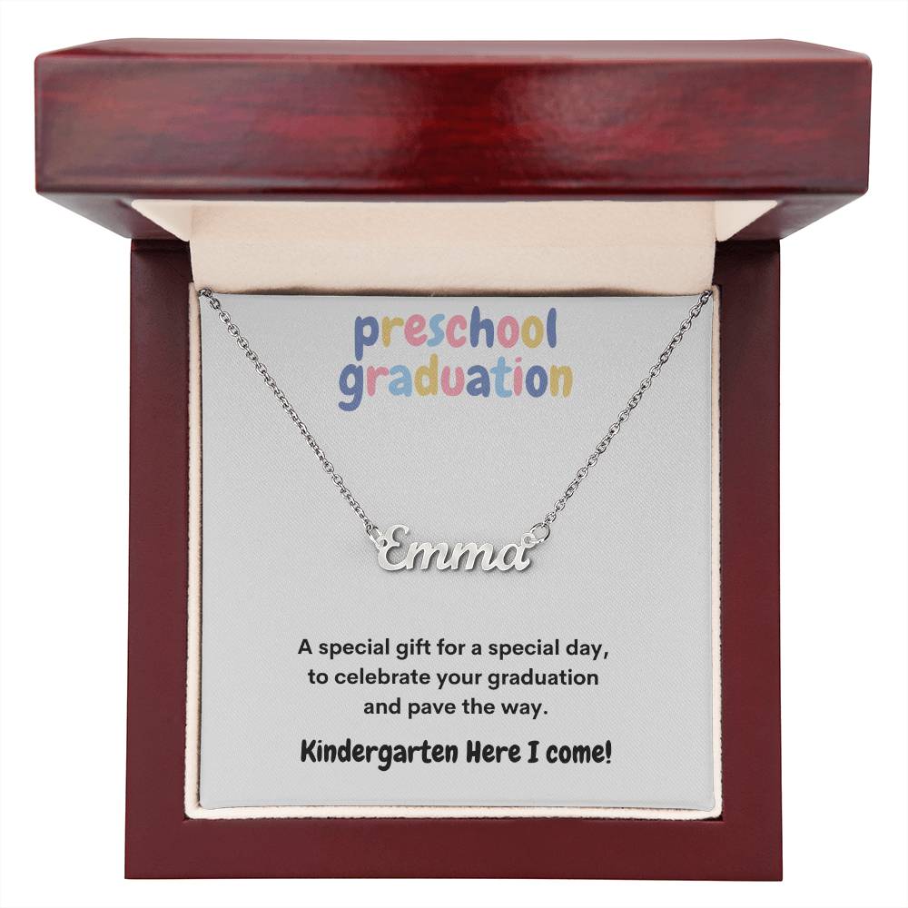 Get trendy with Preschool Graduation Name Necklace - Jewelry available at Good Gift Company. Grab yours for $29.95 today!