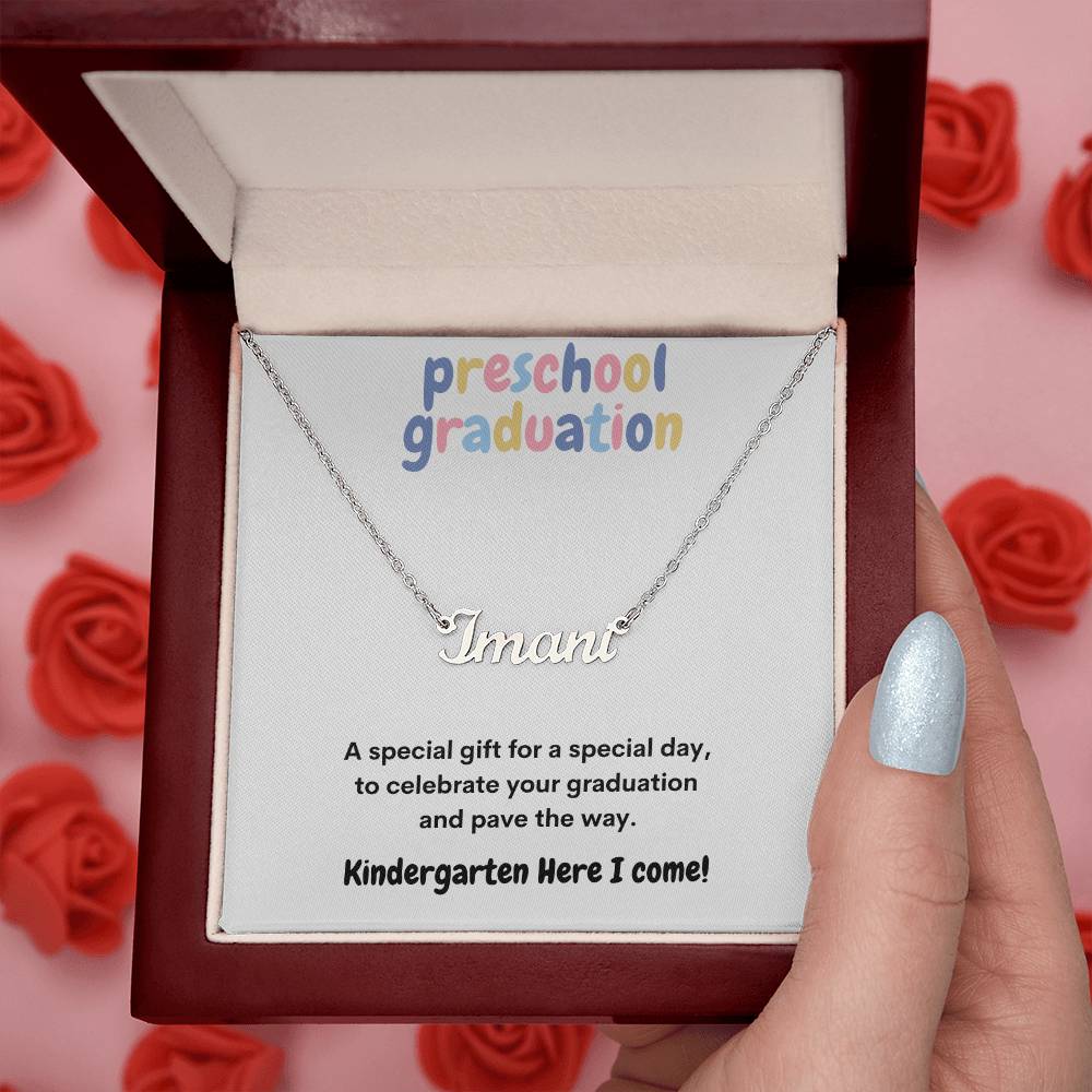 Get trendy with Preschool Graduation Name Necklace - Jewelry available at Good Gift Company. Grab yours for $29.95 today!