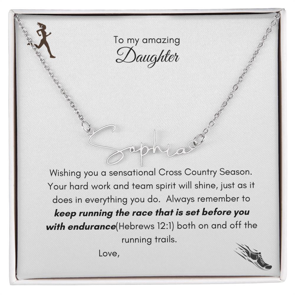 Get trendy with Cross Country signature name necklace - Jewelry available at Good Gift Company. Grab yours for $39.95 today!