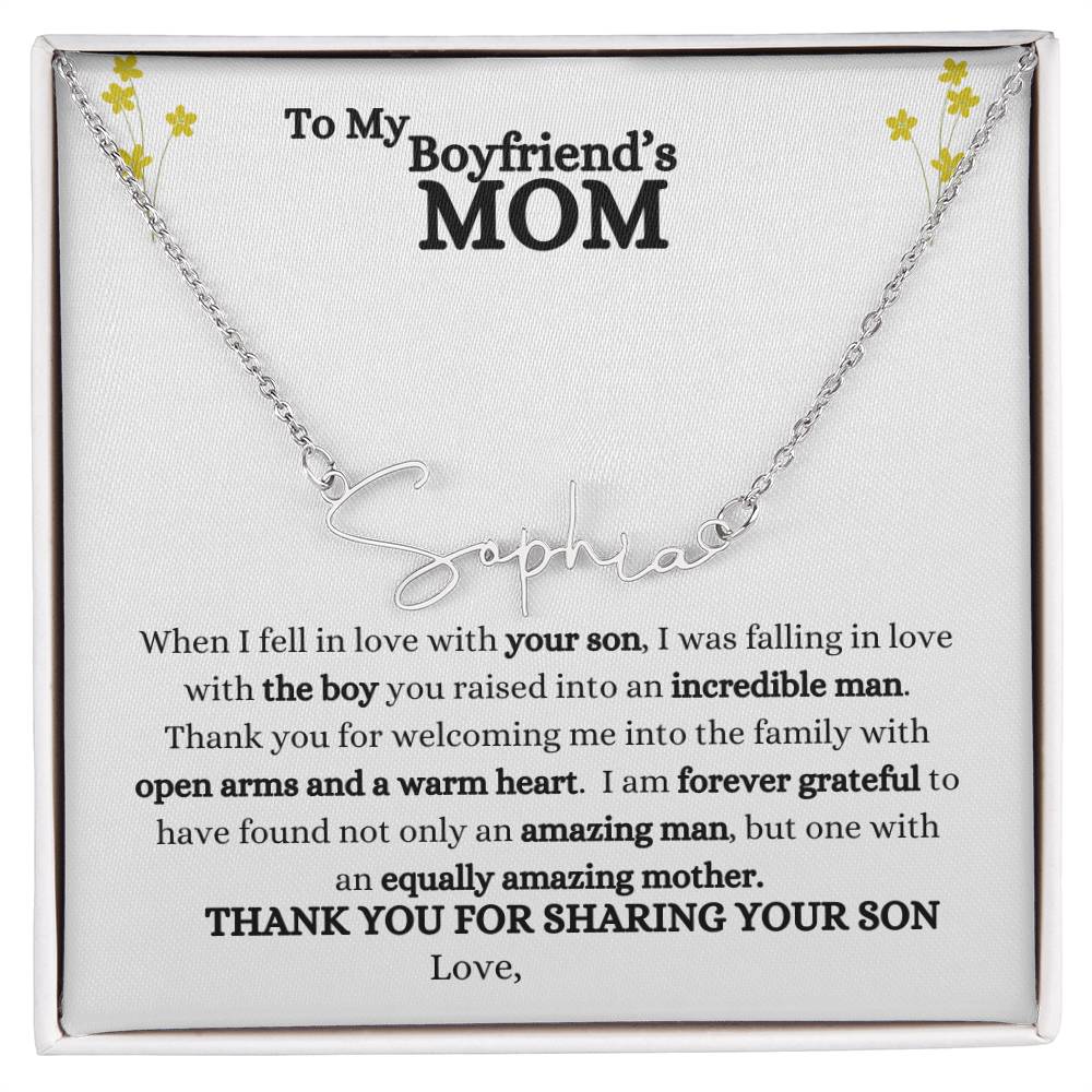 Get trendy with To My Boyfriend's Mom - Jewelry available at Good Gift Company. Grab yours for $39.95 today!