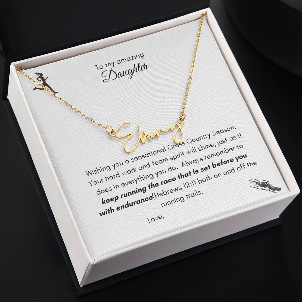 Get trendy with Cross Country signature name necklace - Jewelry available at Good Gift Company. Grab yours for $39.95 today!