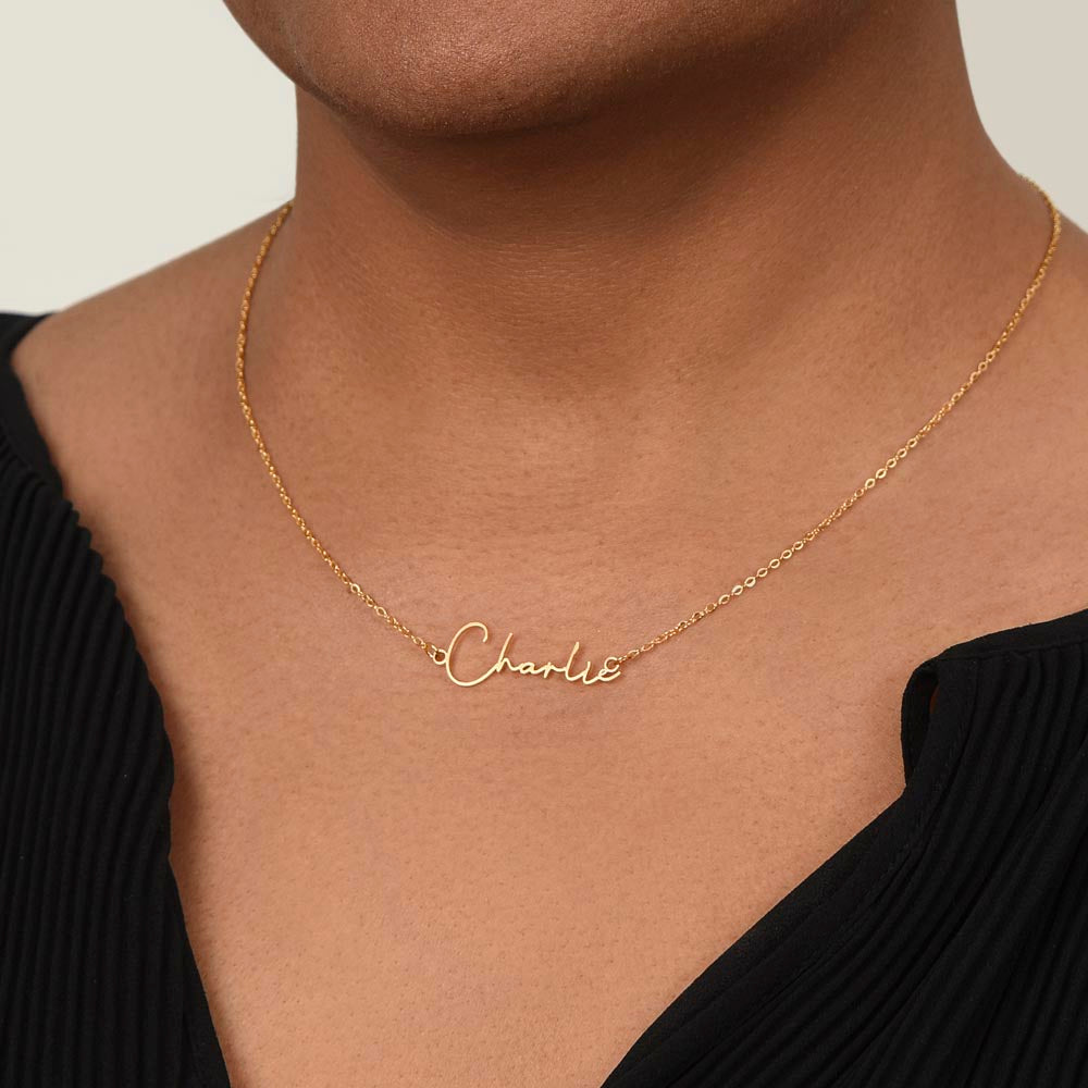 Signature Style Name Necklace: A Personalized Gift of Love and Encouragement