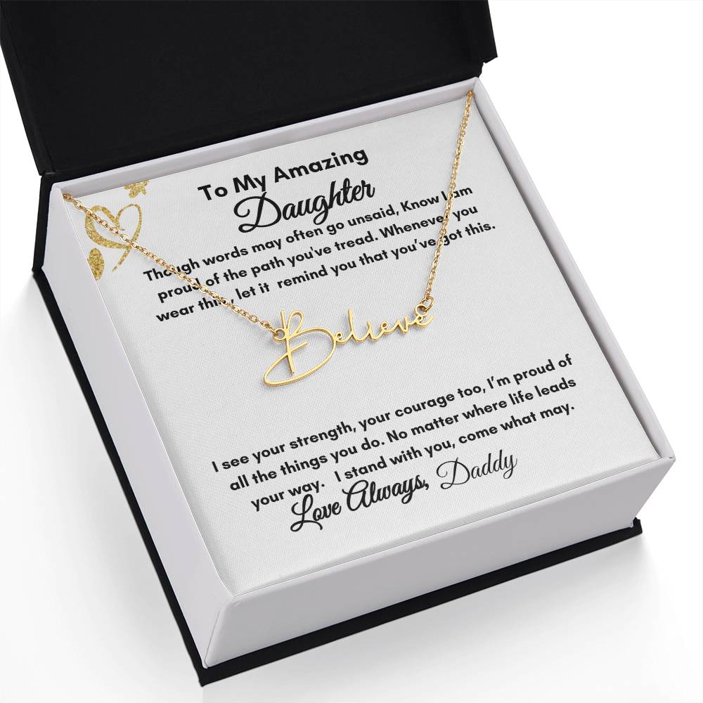 Signature Style Name Necklace: A Personalized Gift of Love and Encouragement