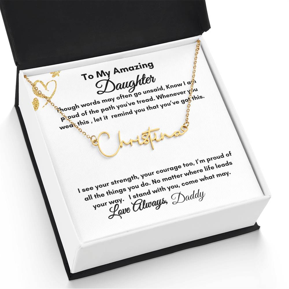 Signature Style Name Necklace: A Personalized Gift of Love and Encouragement