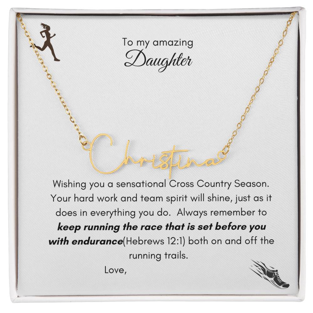 Get trendy with Cross Country signature name necklace - Jewelry available at Good Gift Company. Grab yours for $39.95 today!