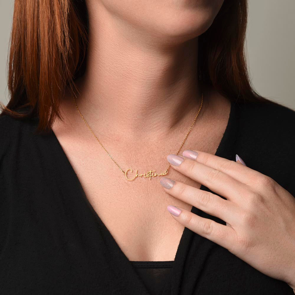 Signature Style Name Necklace: A Personalized Gift of Love and Encouragement