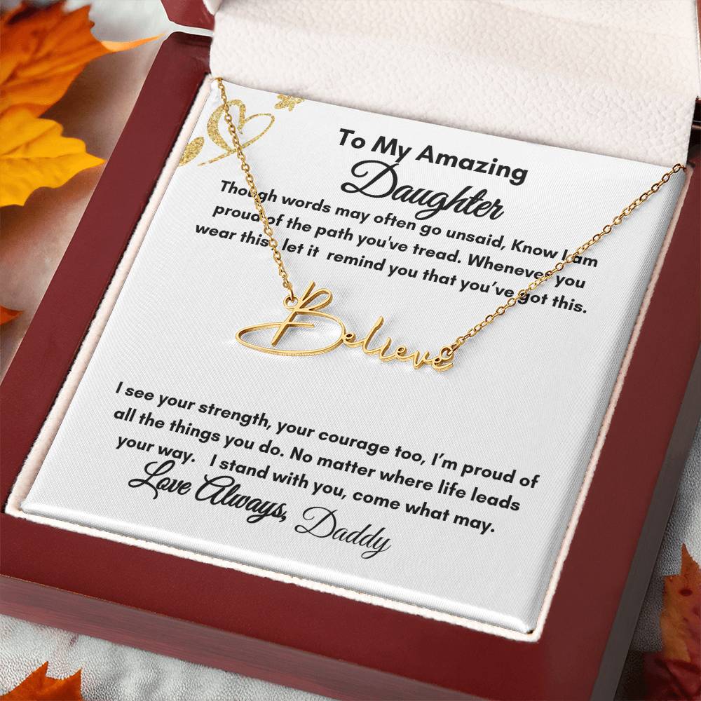 Signature Style Name Necklace: A Personalized Gift of Love and Encouragement