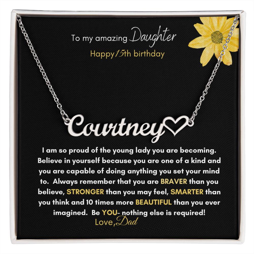 Get trendy with To My amazing Daughter Customize age name and heart necklace - Jewelry available at Good Gift Company. Grab yours for $39.95 today!