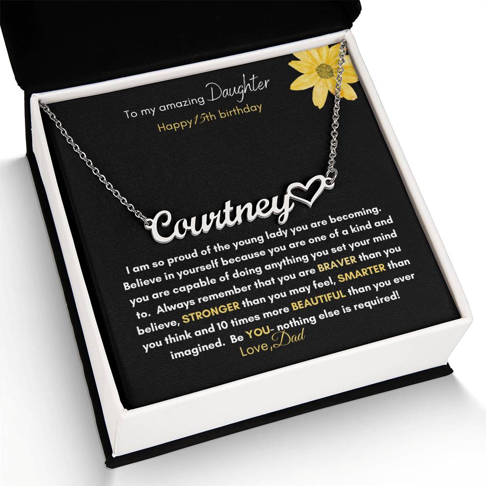 Get trendy with To My amazing Daughter Customize age name and heart necklace - Jewelry available at Good Gift Company. Grab yours for $39.95 today!