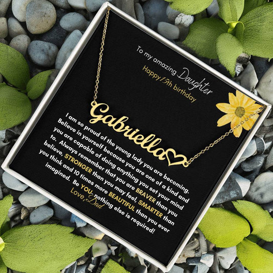 Get trendy with To My amazing Daughter Customize age name and heart necklace - Jewelry available at Good Gift Company. Grab yours for $39.95 today!