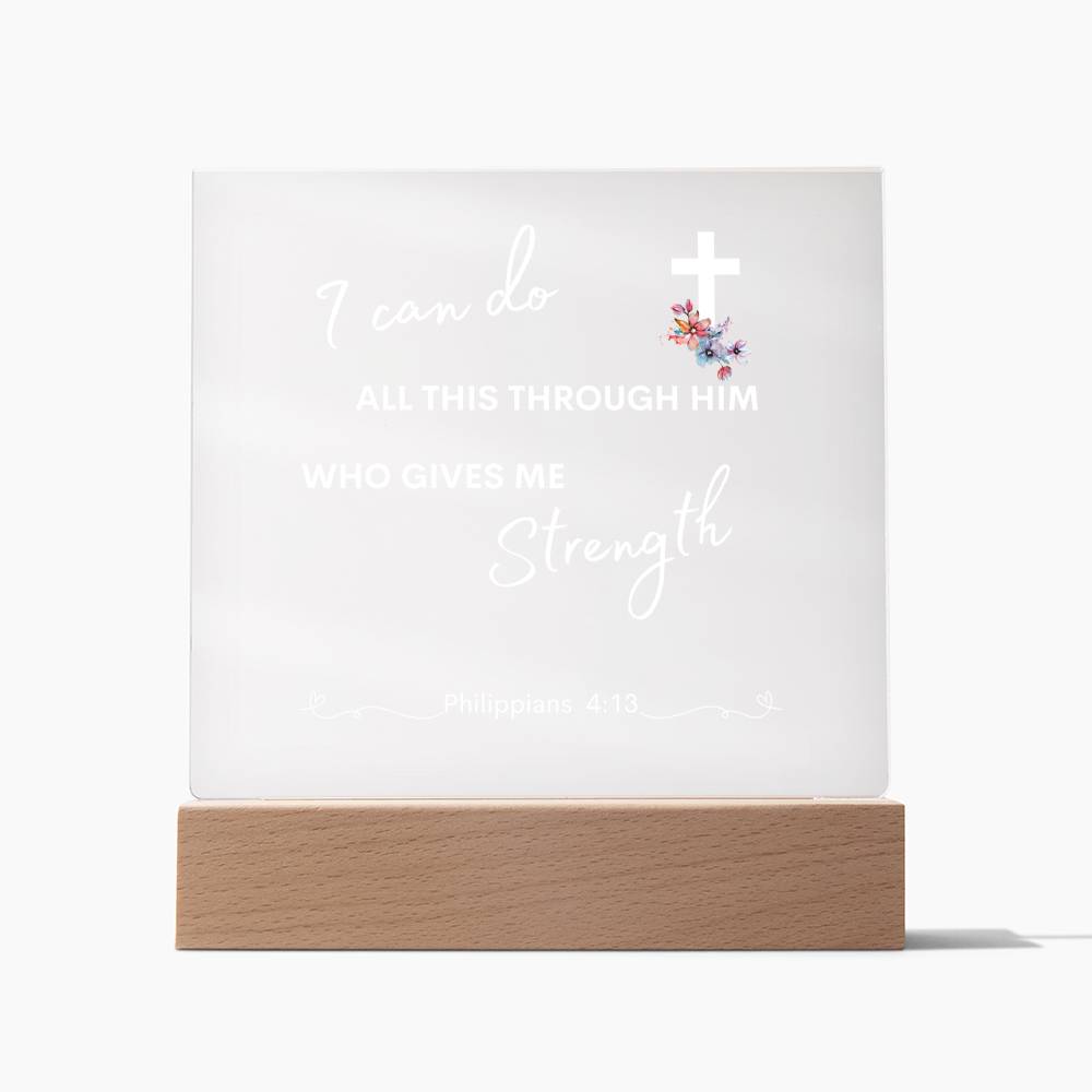 Get trendy with Philippians 4:13 (White Text) - Jewelry available at Good Gift Company. Grab yours for $39.95 today!
