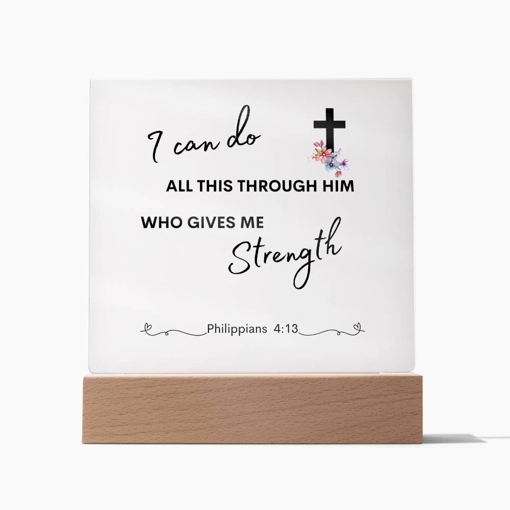 Get trendy with Philippians 4:13 (Black Text) - Jewelry available at Good Gift Company. Grab yours for $39.95 today!