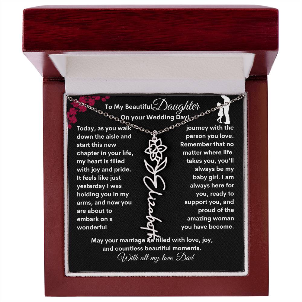 Get trendy with From Dad to Daughter Flower Name Necklace: A Personalized Gift for Her Sweet 16 - Jewelry available at Good Gift Company. Grab yours for $39.95 today!