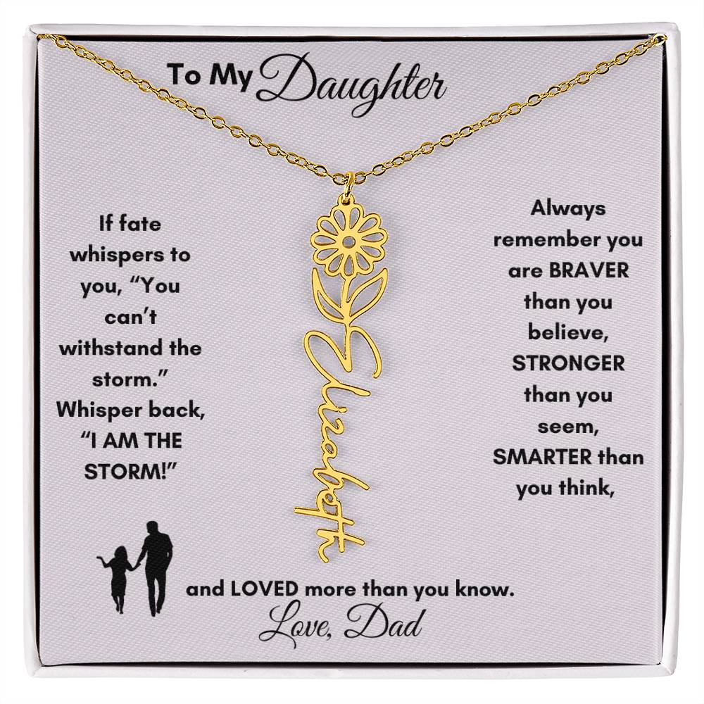 Get trendy with Personalized Birth Flower/Name Necklace to Daughter from Dad - Jewelry available at Good Gift Company. Grab yours for $34.95 today!