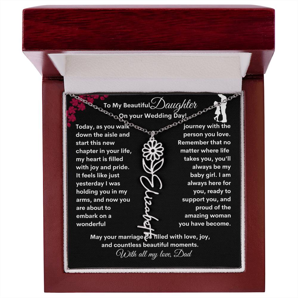 Get trendy with From Dad to Daughter Flower Name Necklace: A Personalized Gift for Her Sweet 16 - Jewelry available at Good Gift Company. Grab yours for $39.95 today!