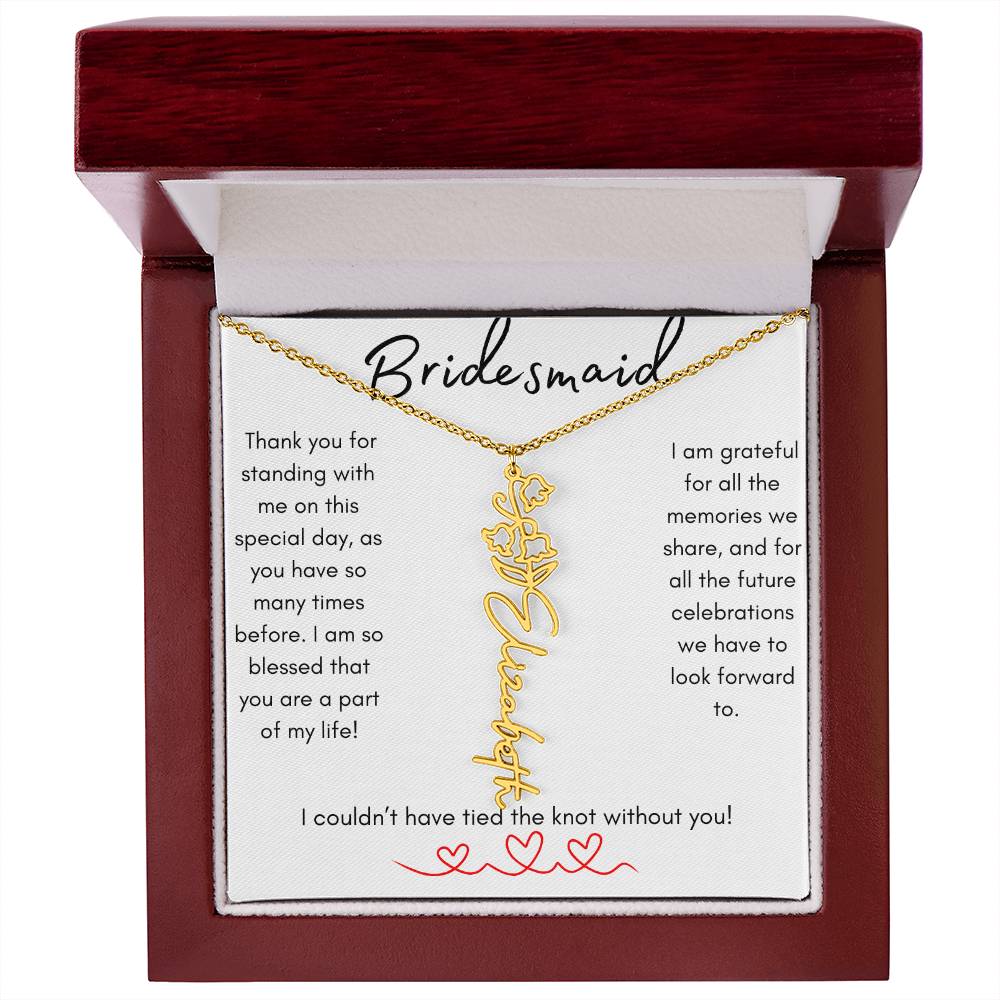 Get trendy with Bridesmaid Gift:  Birth flower/Name Necklace - Jewelry available at Good Gift Company. Grab yours for $39.95 today!