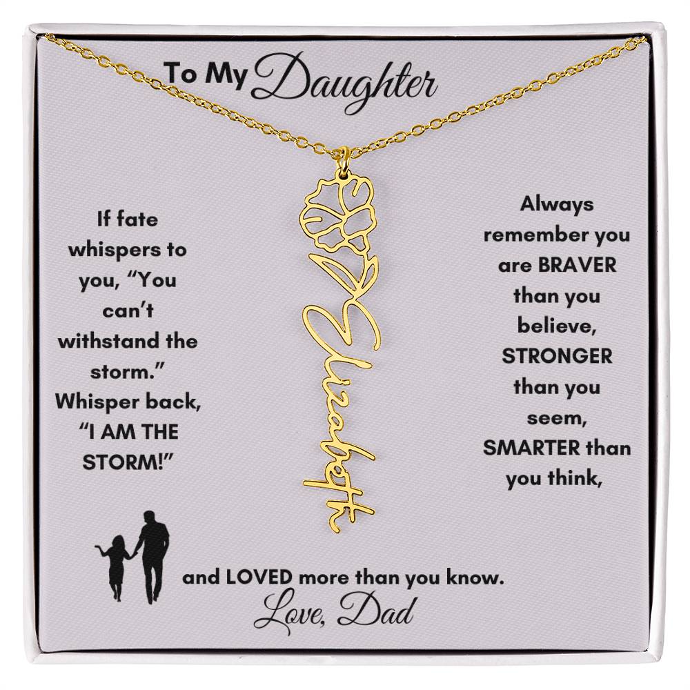 Get trendy with Personalized Birth Flower/Name Necklace to Daughter from Dad - Jewelry available at Good Gift Company. Grab yours for $34.95 today!