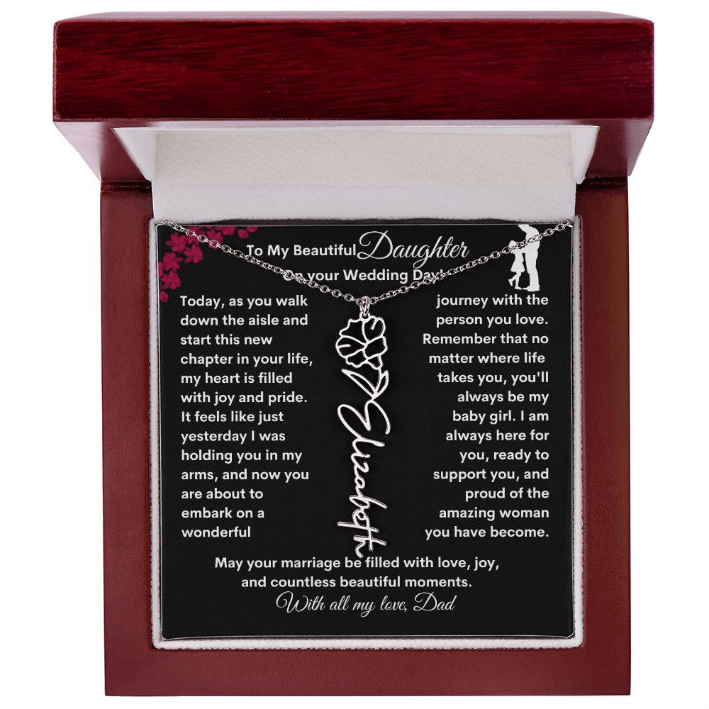 Get trendy with From Dad to Daughter Flower Name Necklace: A Personalized Gift for Her Sweet 16 - Jewelry available at Good Gift Company. Grab yours for $39.95 today!