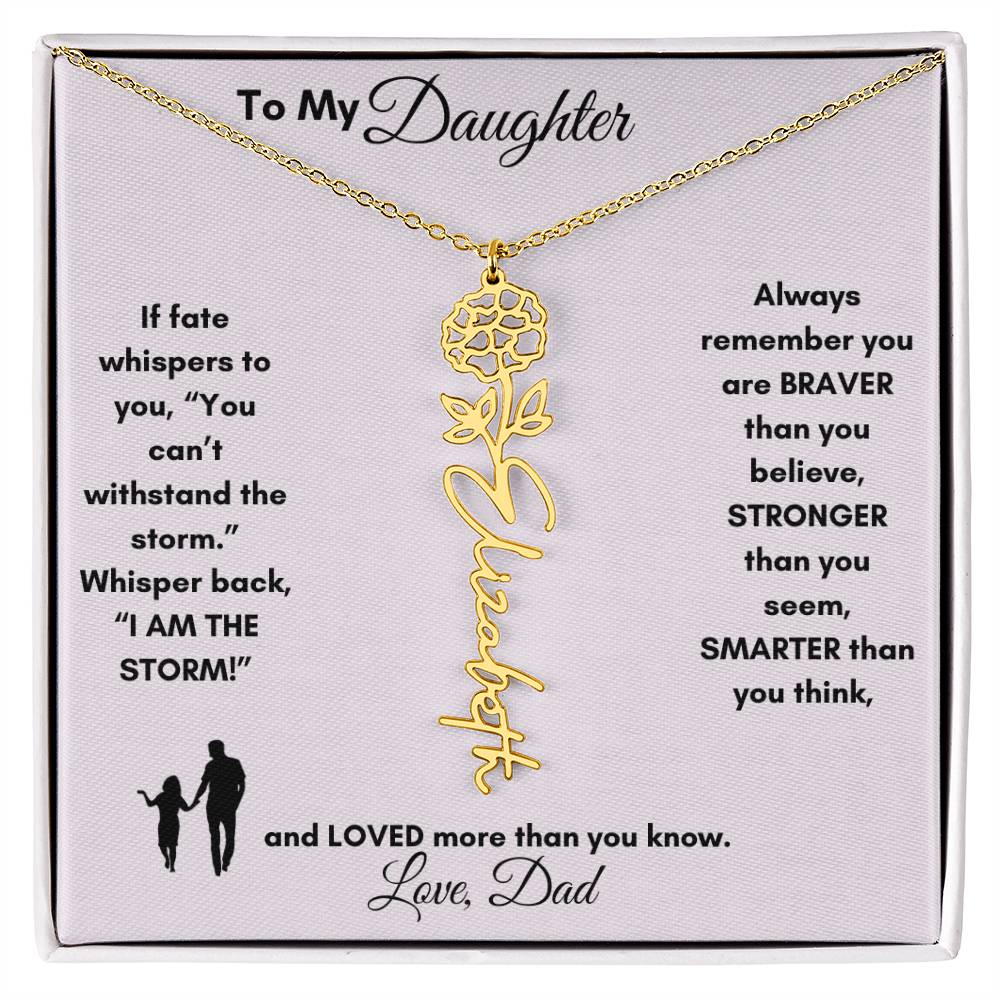 Get trendy with Personalized Birth Flower/Name Necklace to Daughter from Dad - Jewelry available at Good Gift Company. Grab yours for $34.95 today!