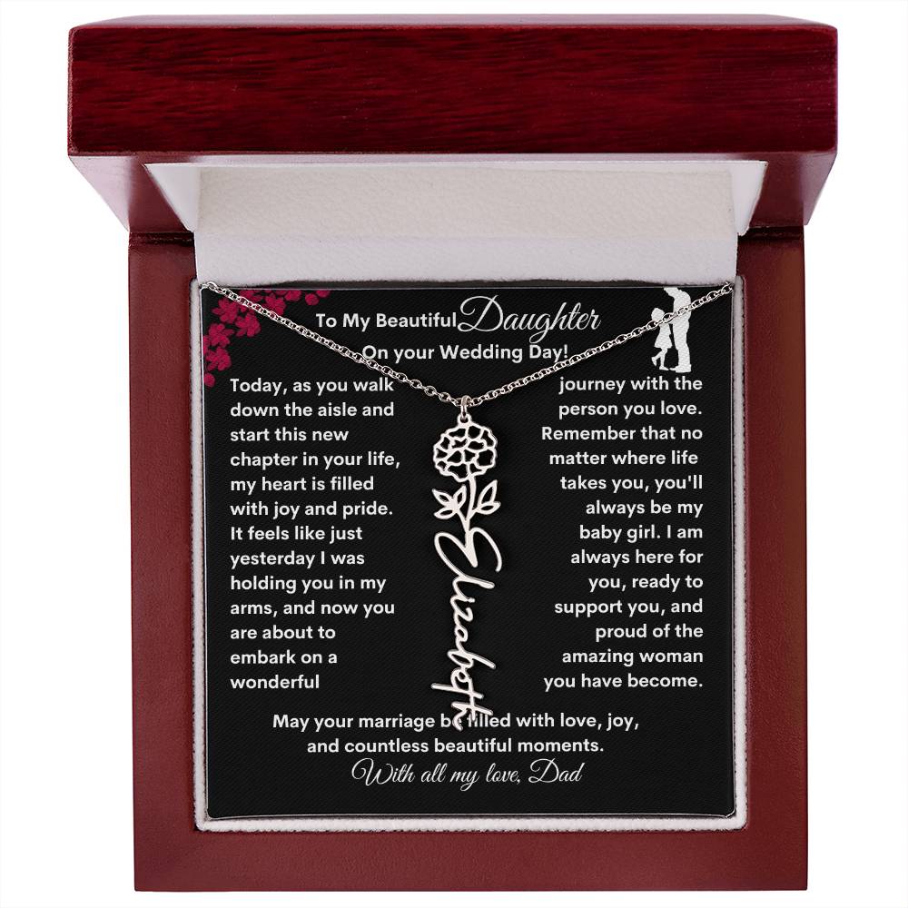 Get trendy with From Dad to Daughter Flower Name Necklace: A Personalized Gift for Her Sweet 16 - Jewelry available at Good Gift Company. Grab yours for $39.95 today!