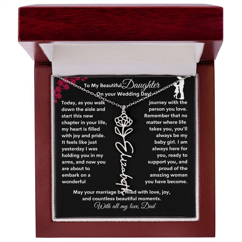 Get trendy with From Dad to Daughter Flower Name Necklace: A Personalized Gift for Her Sweet 16 - Jewelry available at Good Gift Company. Grab yours for $39.95 today!