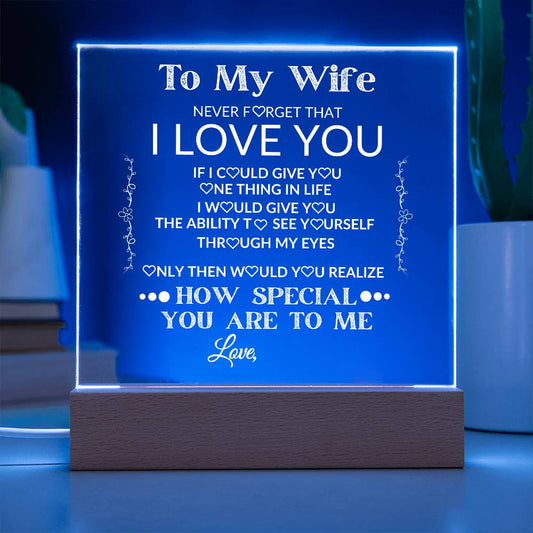 V|Elegant Acrylic LED Plaque – A Heartfelt Valentine’s Day Gift for Your Wife