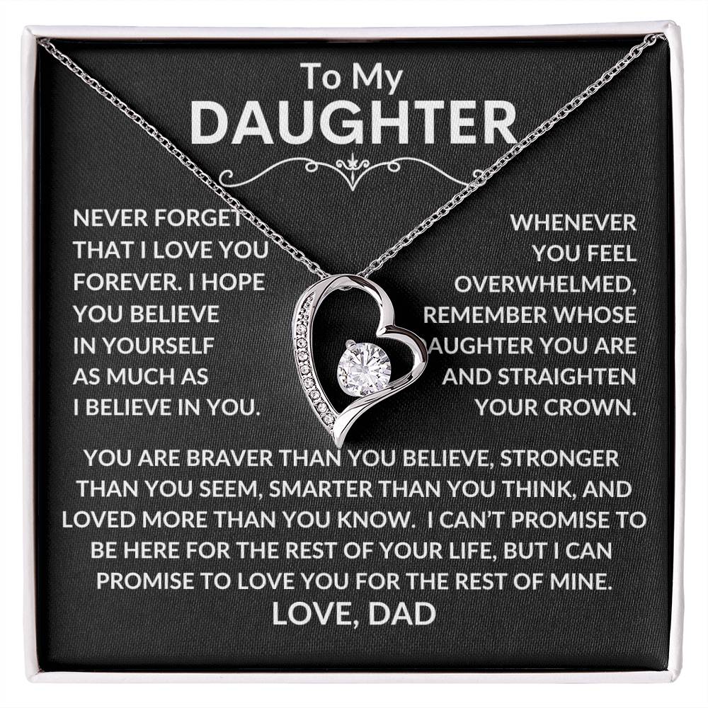 Daughter Gifts| To My Daughter From Dad: Forever Love Necklace