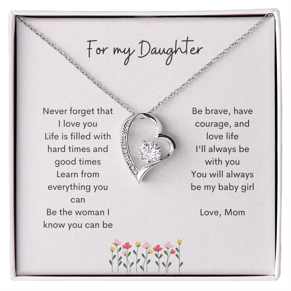 Get trendy with For My Daughter from mom heart necklace - Jewelry available at Good Gift Company. Grab yours for $39.95 today!