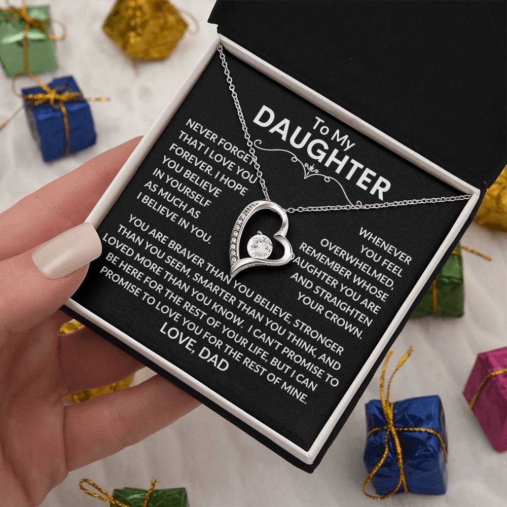 Daughter Gifts| To My Daughter From Dad: Forever Love Necklace