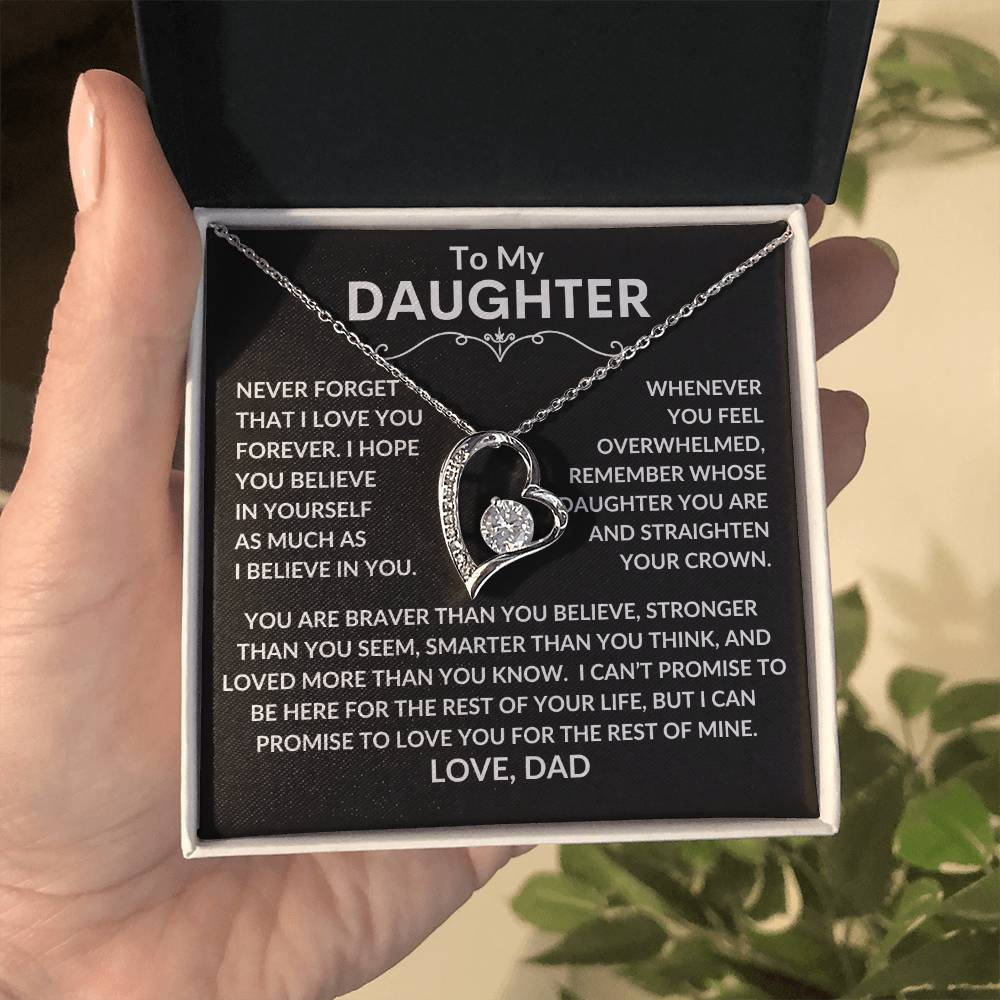 Daughter Gifts| To My Daughter From Dad: Forever Love Necklace