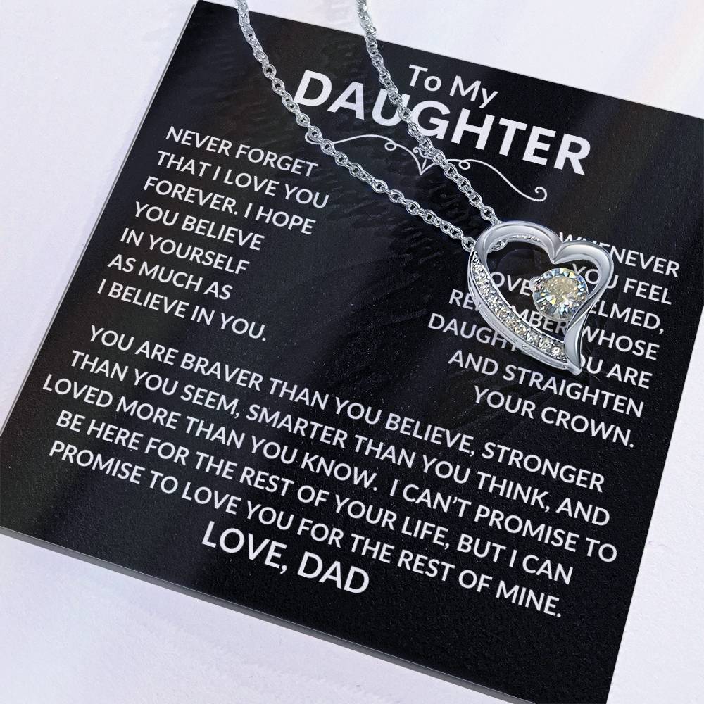 Daughter Gifts| To My Daughter From Dad: Forever Love Necklace