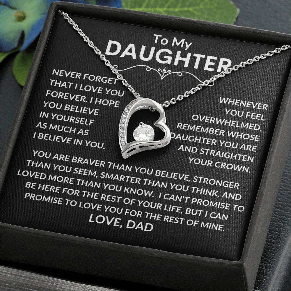 Daughter Gifts| To My Daughter From Dad: Forever Love Necklace