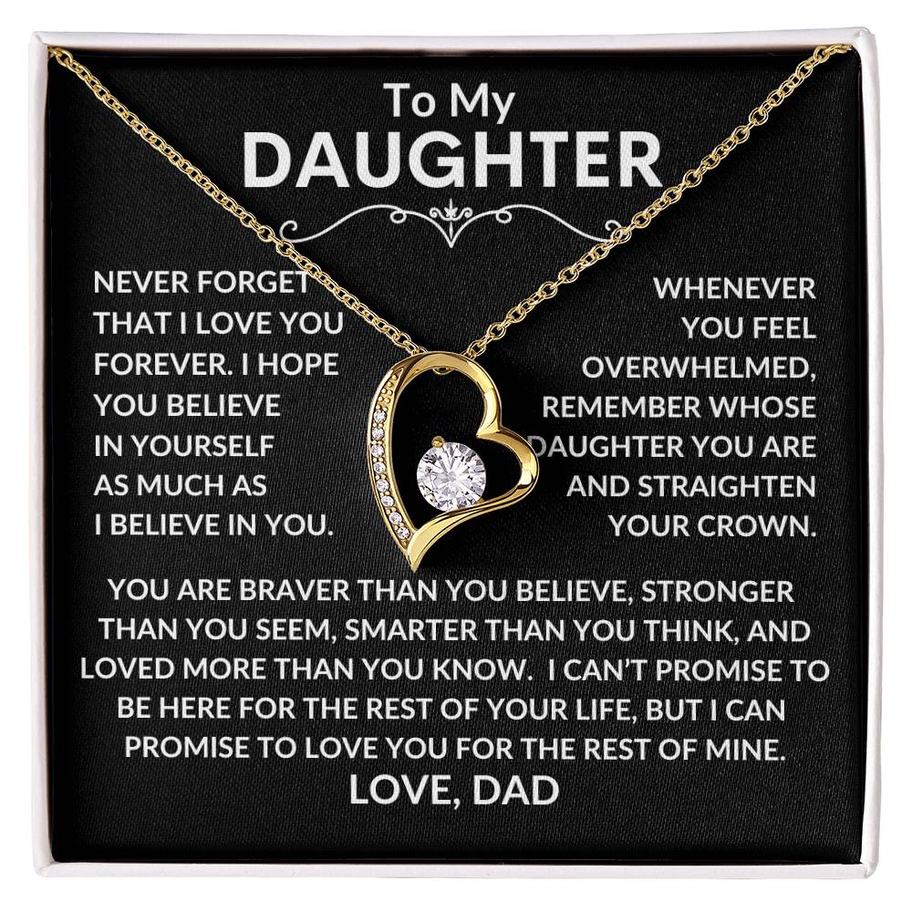 Daughter Gifts| To My Daughter From Dad: Forever Love Necklace