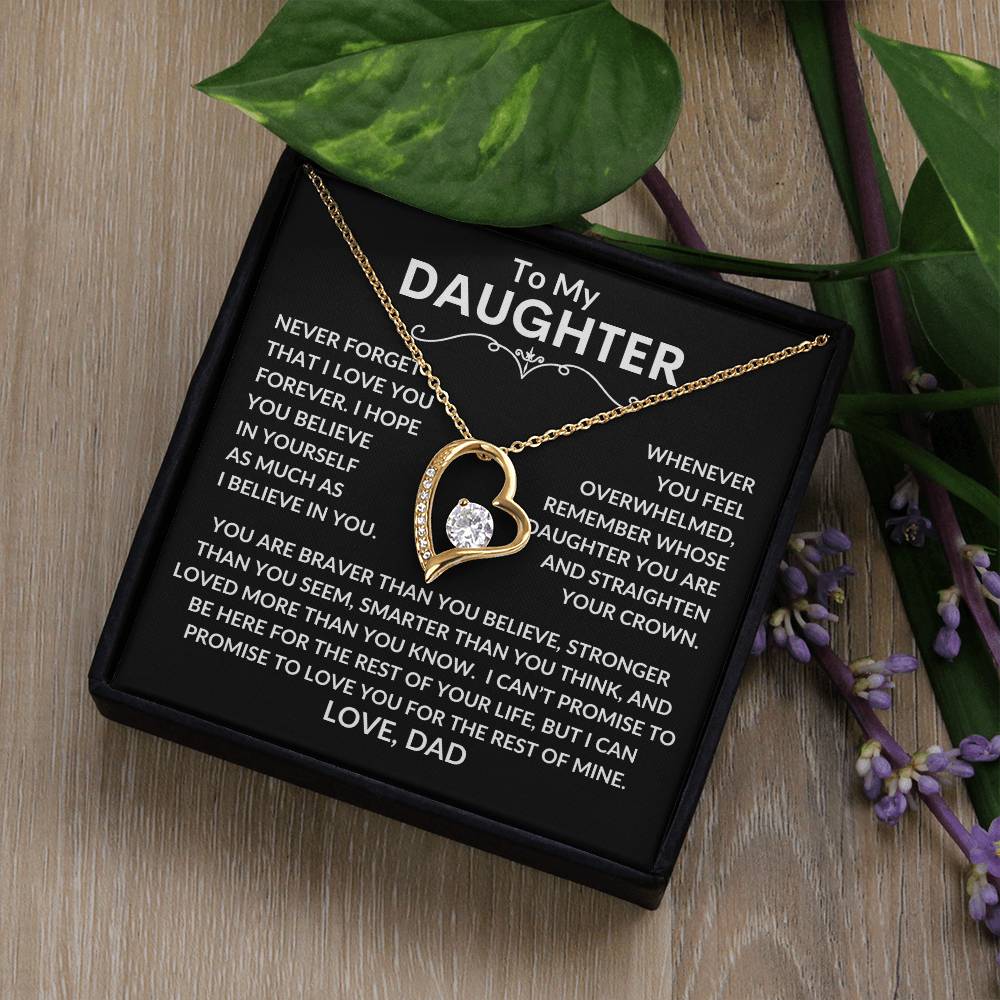 Daughter Gifts| To My Daughter From Dad: Forever Love Necklace