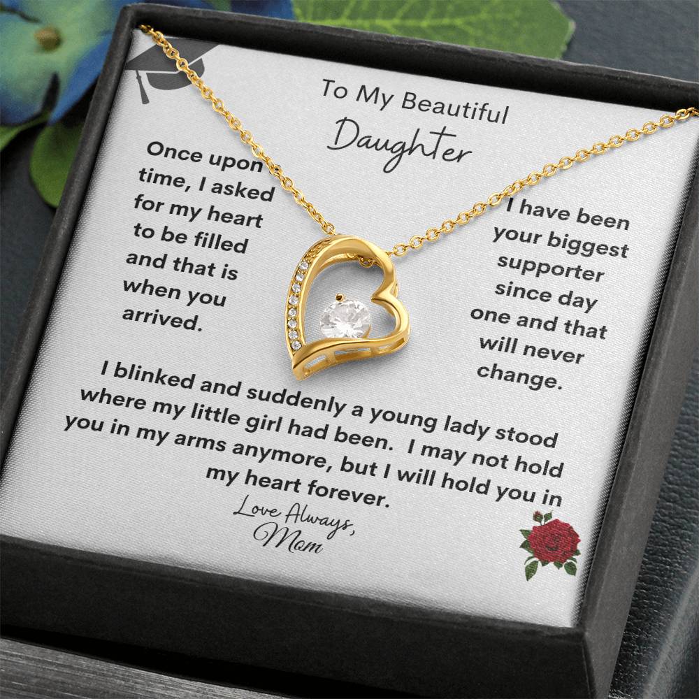 Get trendy with To My Beautiful Daughter Graduation Forever Love Necklace - Jewelry available at Good Gift Company. Grab yours for $49.95 today!