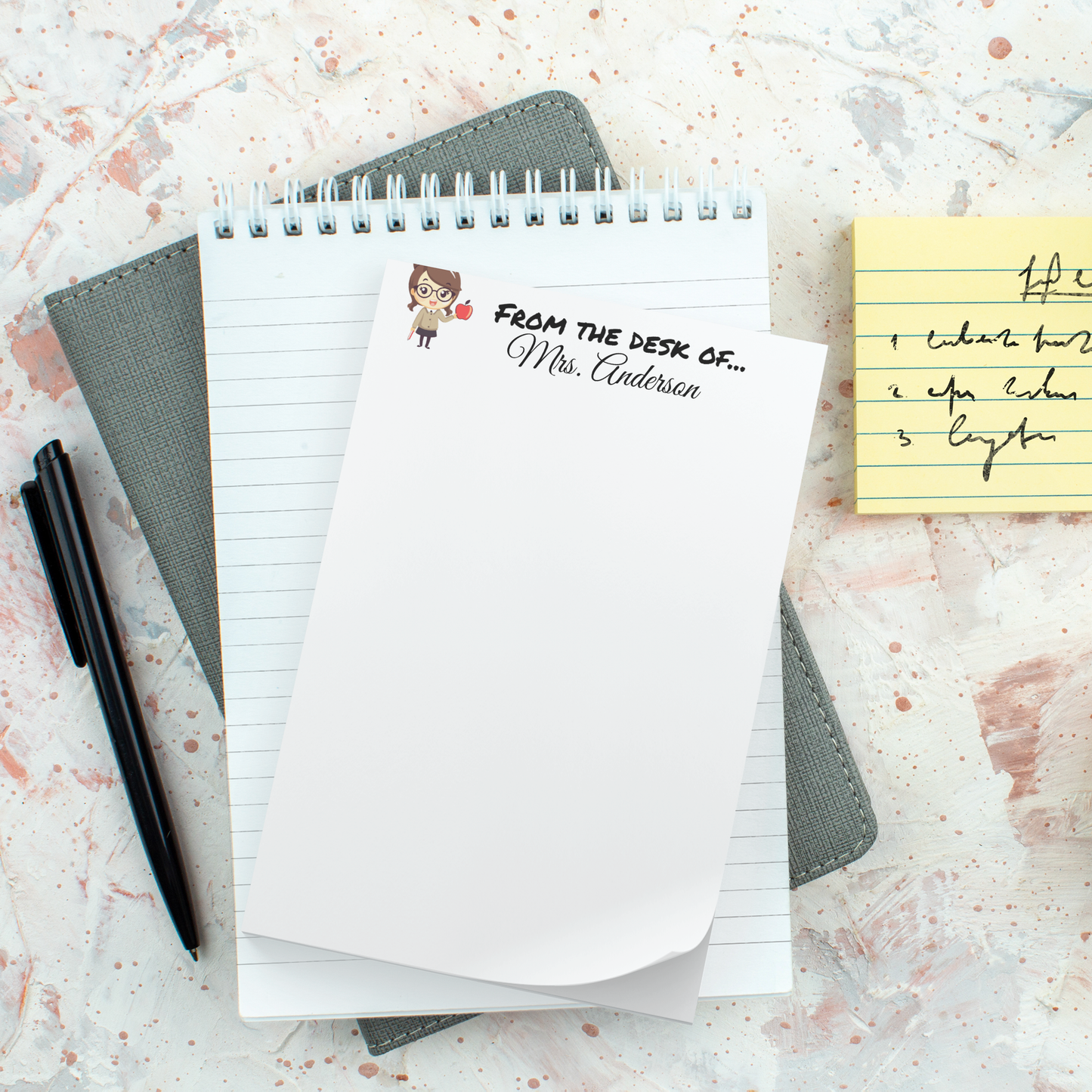 Get trendy with Personalized Post-It Notes for teachers (4x6) -  available at Good Gift Company. Grab yours for $10.50 today!