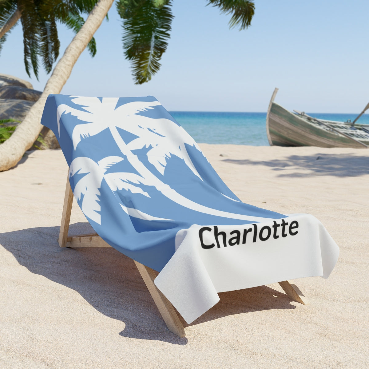 The Stephanie:  Premium Palm Tree Style Personalized Quick-Dry Beach Towel – Lightweight, Absorbent & Sand-Free!