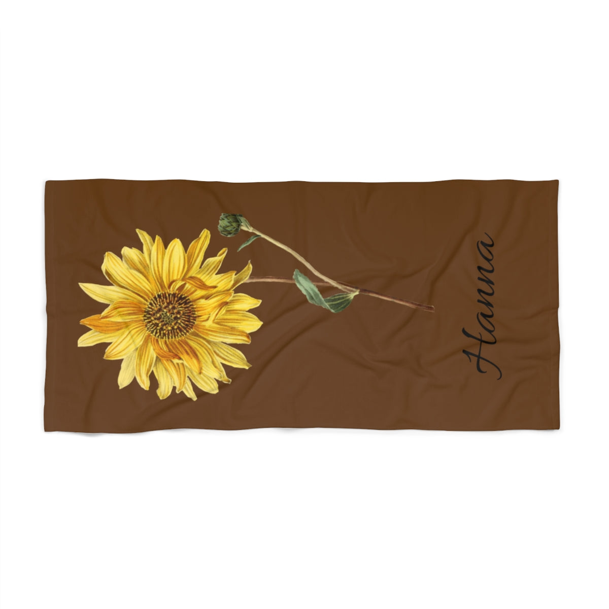 The Hanna – Personalized Sunflower Beach Towel | Luxury & Customizable