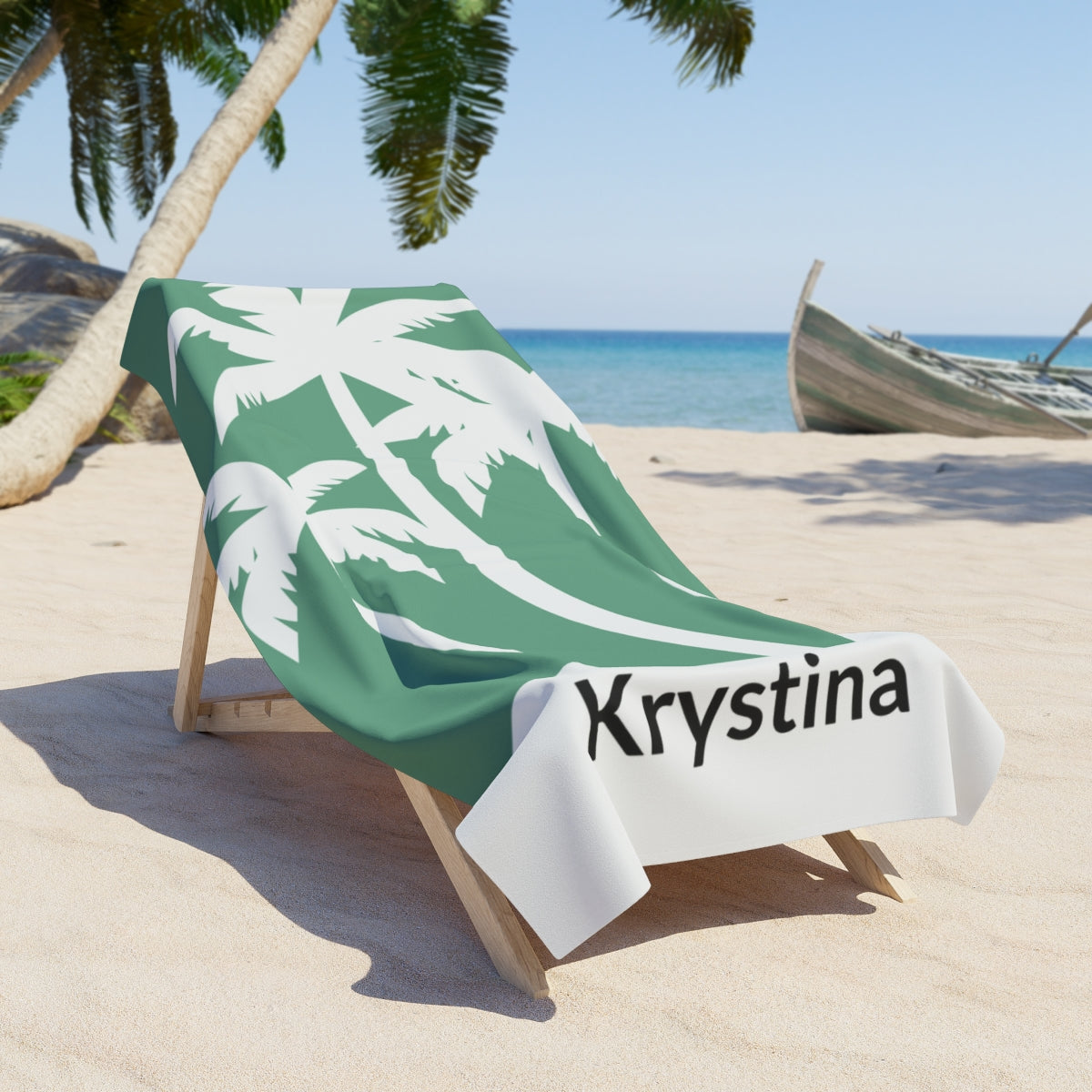 The Stephanie:  Premium Palm Tree Style Personalized Quick-Dry Beach Towel – Lightweight, Absorbent & Sand-Free!