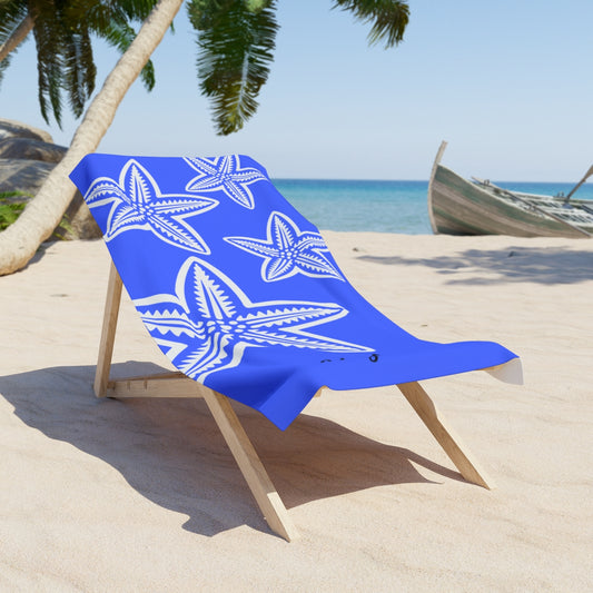 Personalized Starfish Beach Towel with quick-dry and sand-free design.