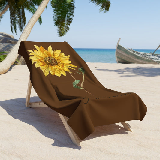 The Hanna – Personalized Sunflower Beach Towel | Luxury & Customizable