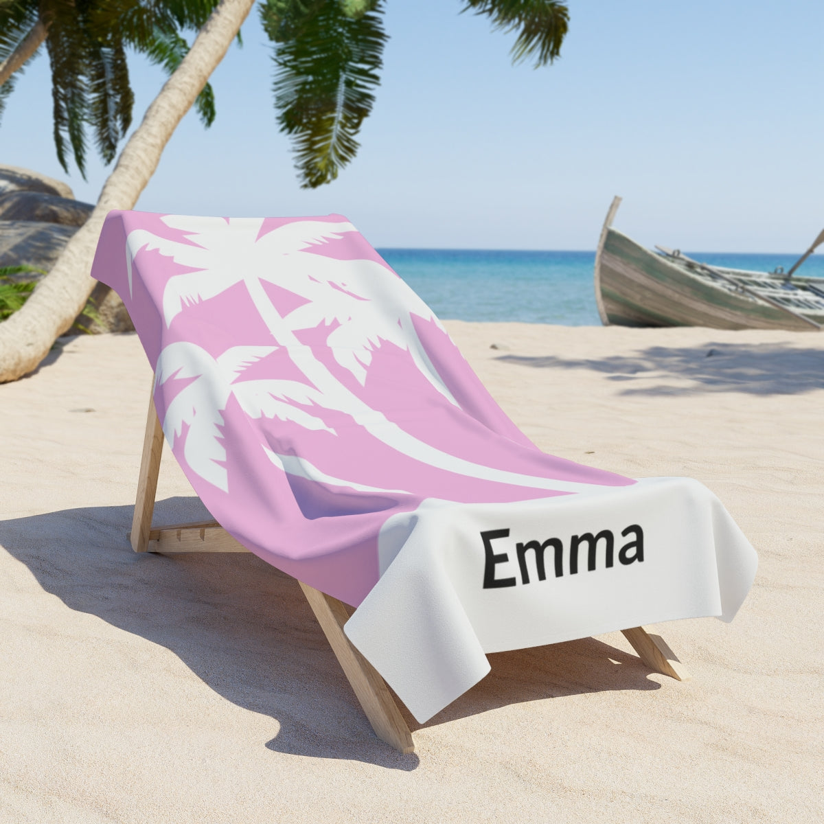 The Stephanie:  Premium Palm Tree Style Personalized Quick-Dry Beach Towel – Lightweight, Absorbent & Sand-Free!