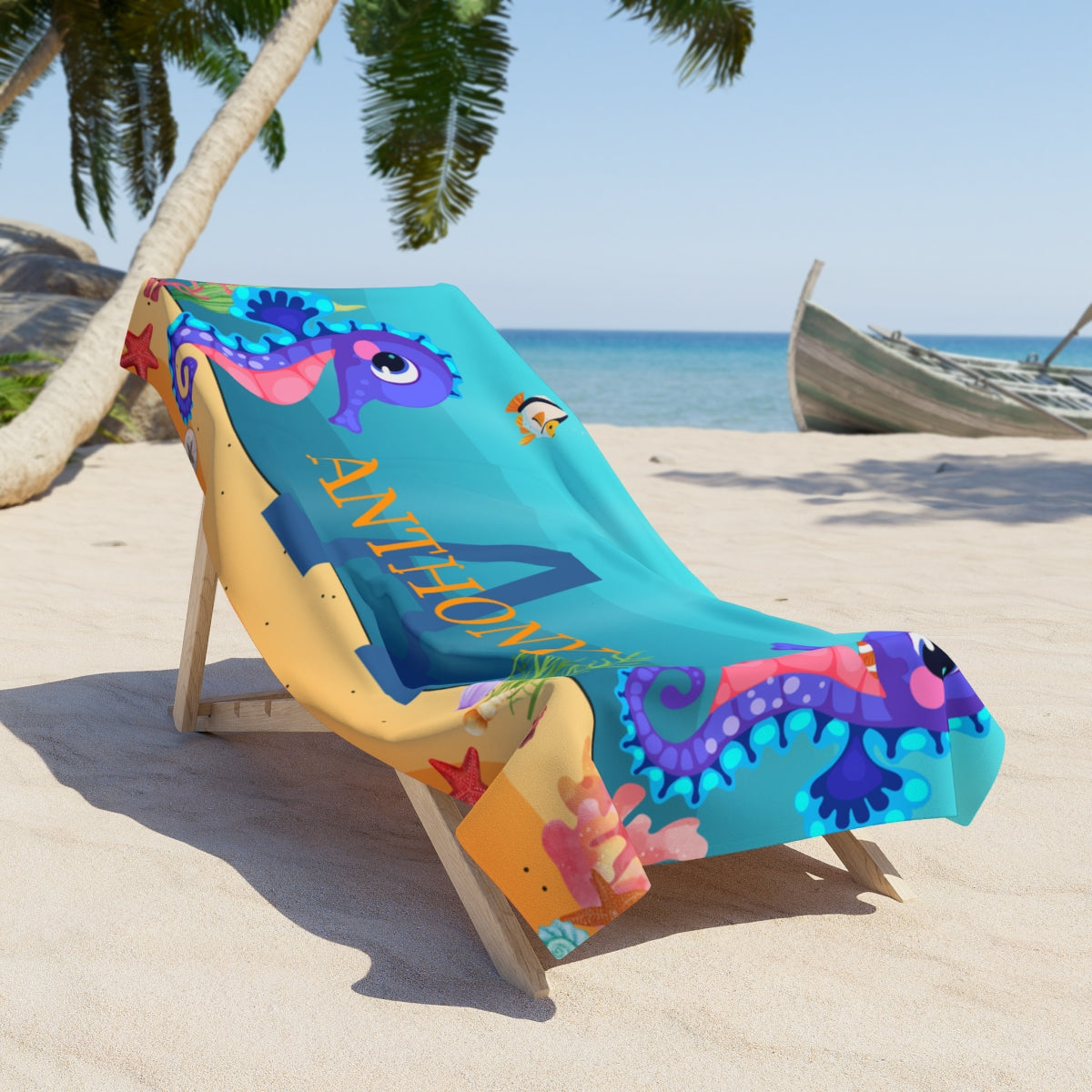 Get trendy with Personalized Under the Sea Beach Towel -  available at Good Gift Company. Grab yours for $23.99 today!