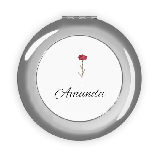 Get trendy with Personalized Bridesmaid birth flower/name Compact Travel Mirror -  available at Good Gift Company. Grab yours for $19.25 today!